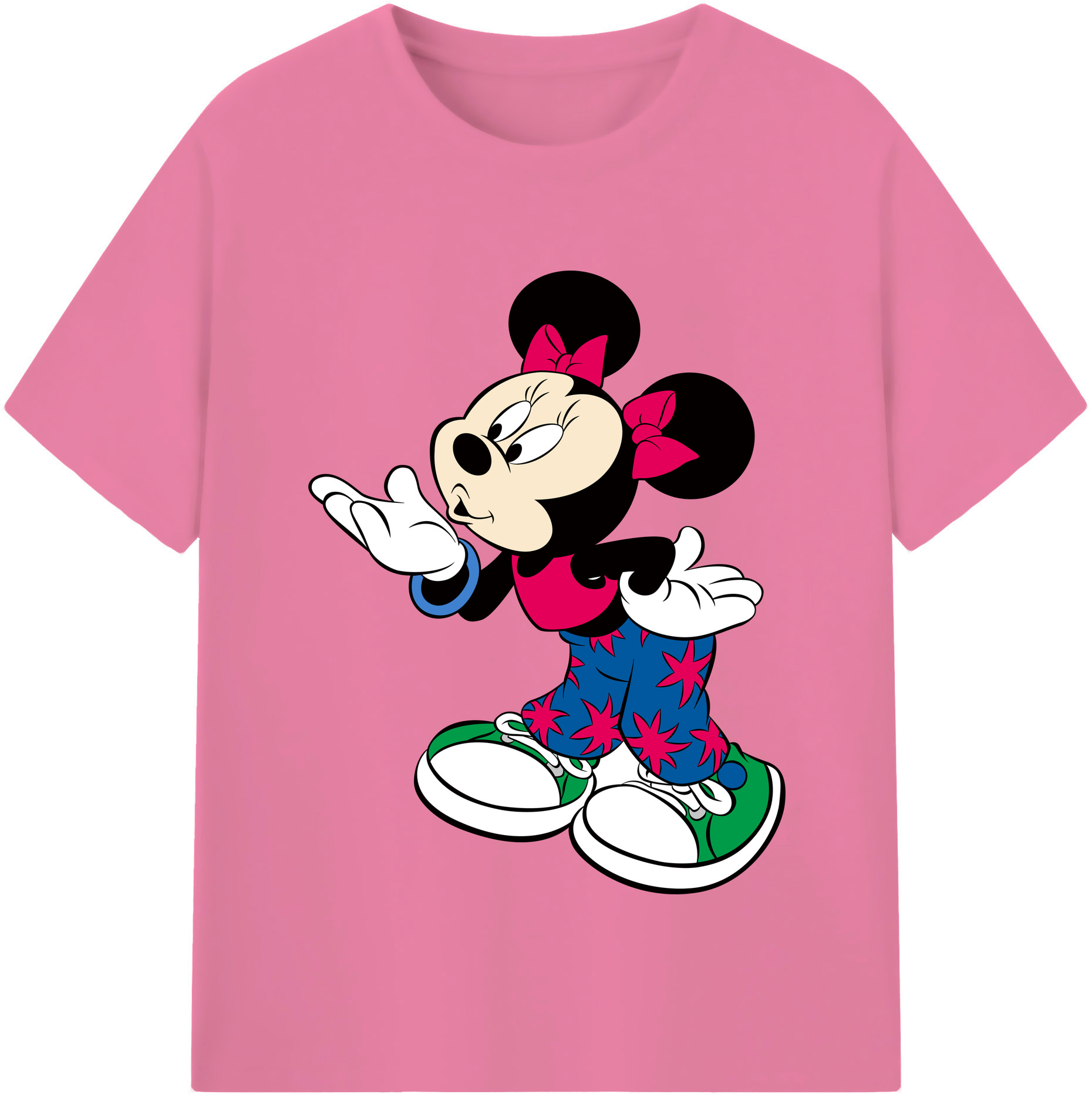 （画像用） ミッキーマウス Mickey Mouse 綿100％半袖Tシャツ（フロントプリント）
